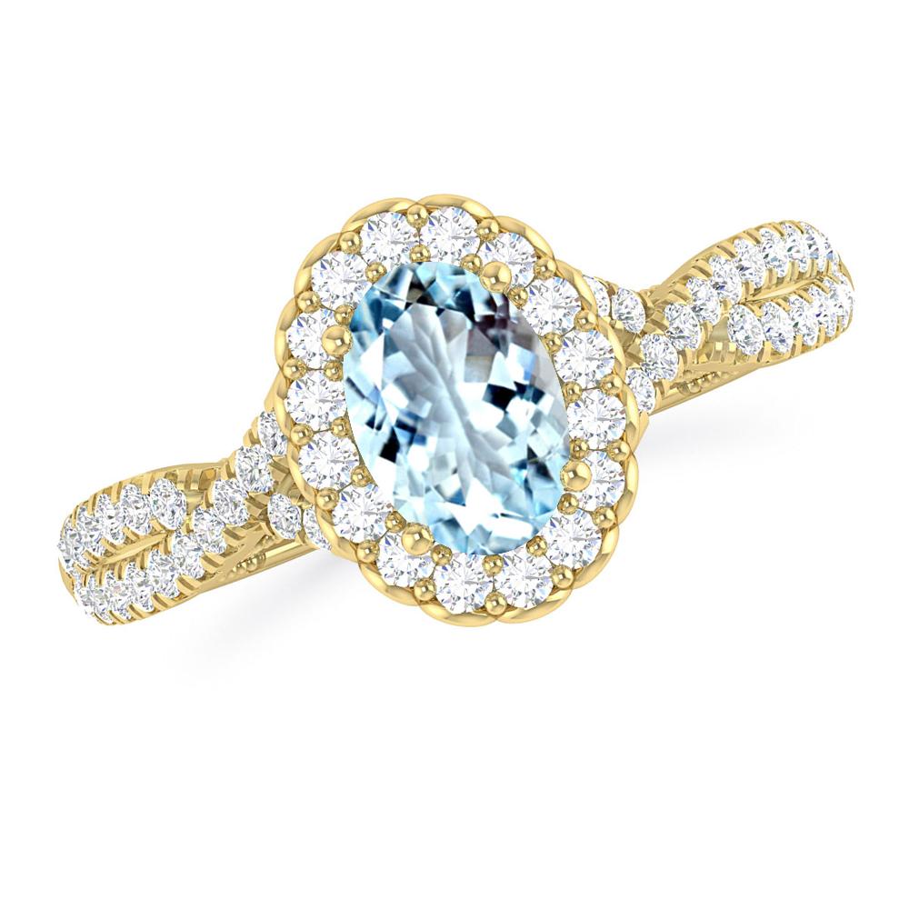 Yellow Gold - Aquamarine