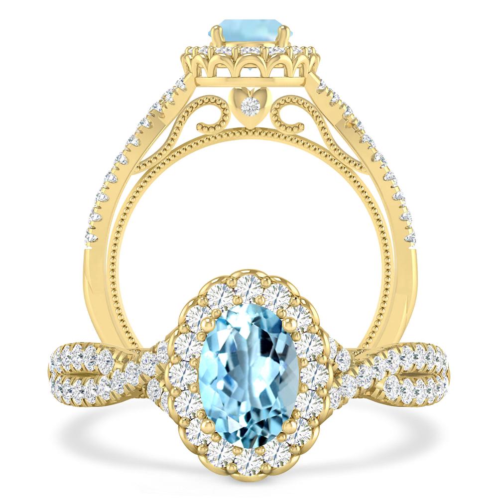 Yellow Gold - Aquamarine