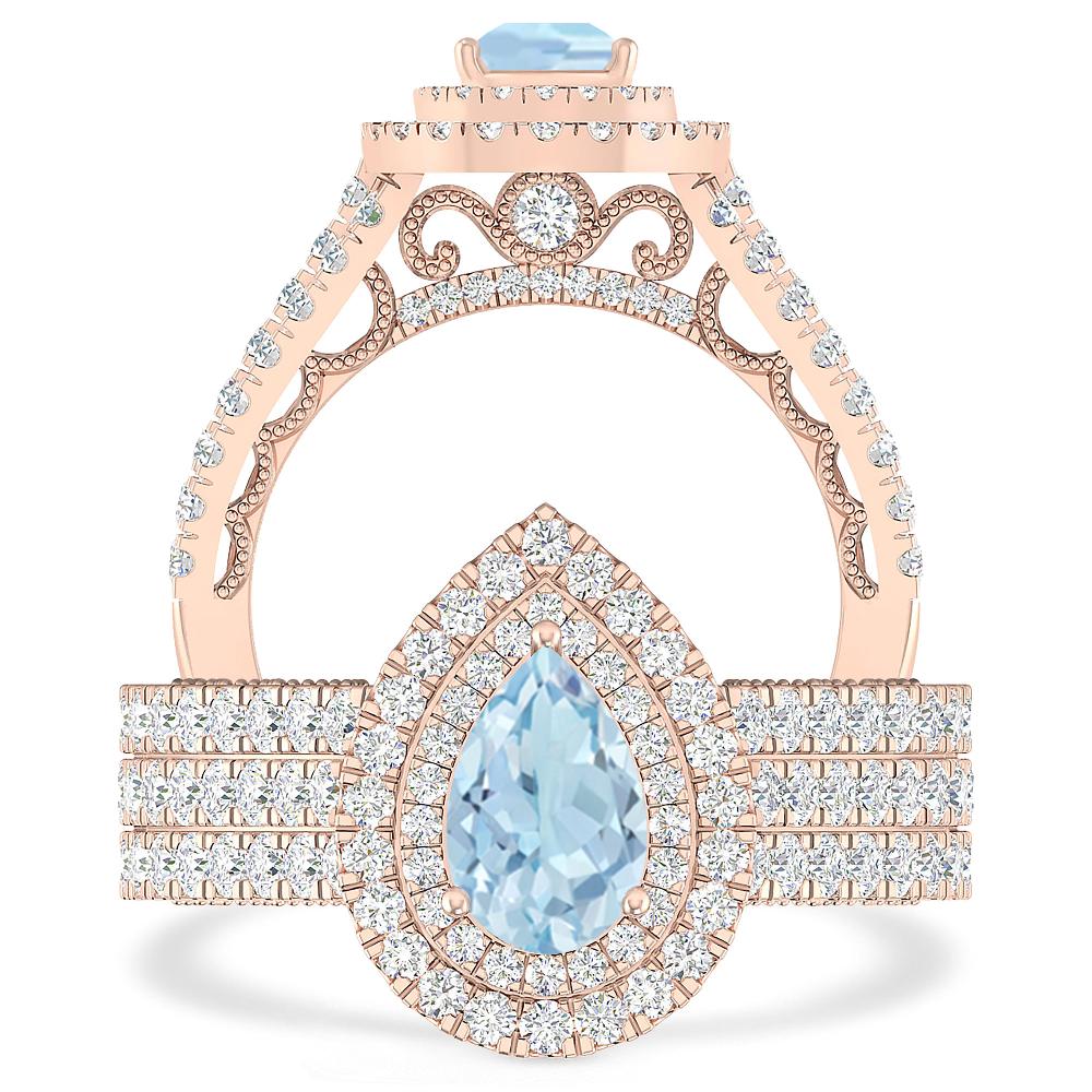 Rose Gold - Aquamarine