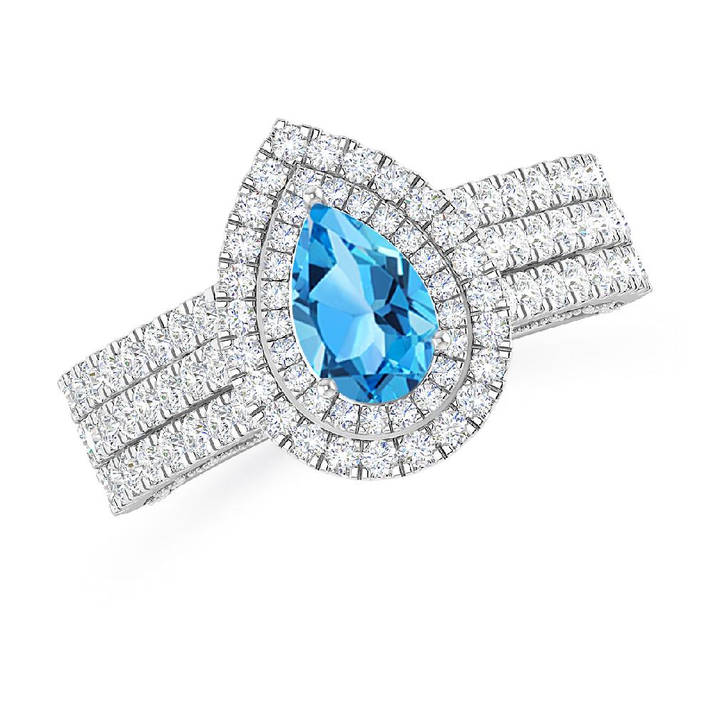 White Gold - Blue Topaz