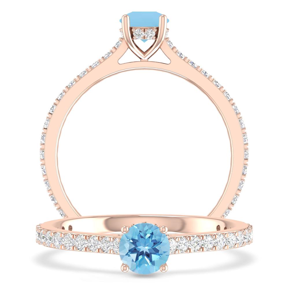 Rose Gold - Blue Topaz