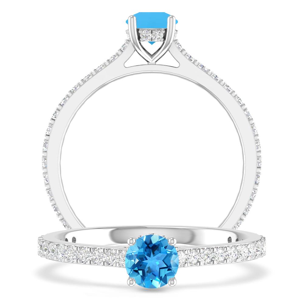 White Gold - Blue Topaz