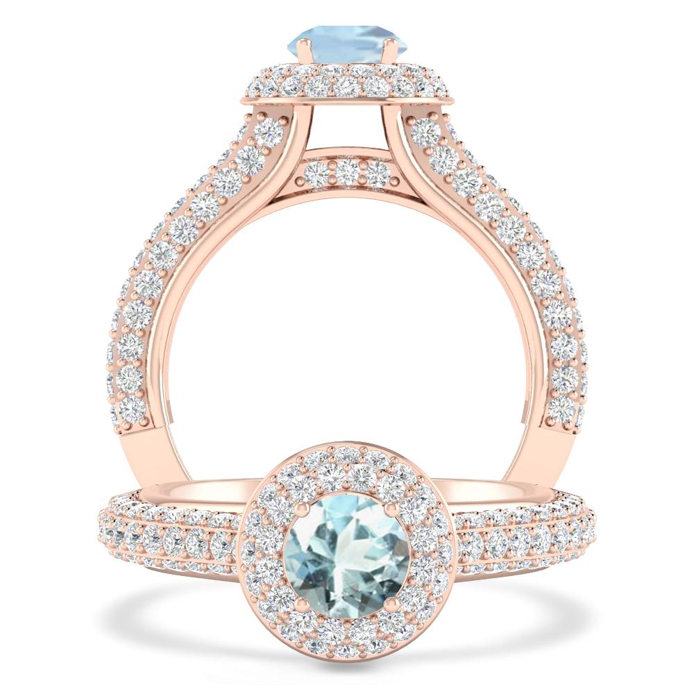 Rose Gold - Aquamarine