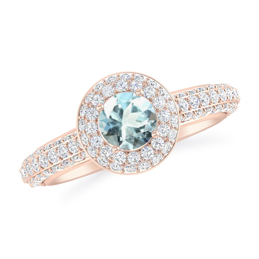 Rose Gold - Aquamarine