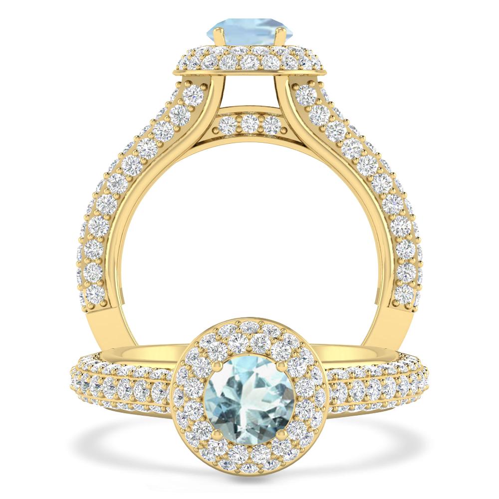 Yellow Gold - Aquamarine