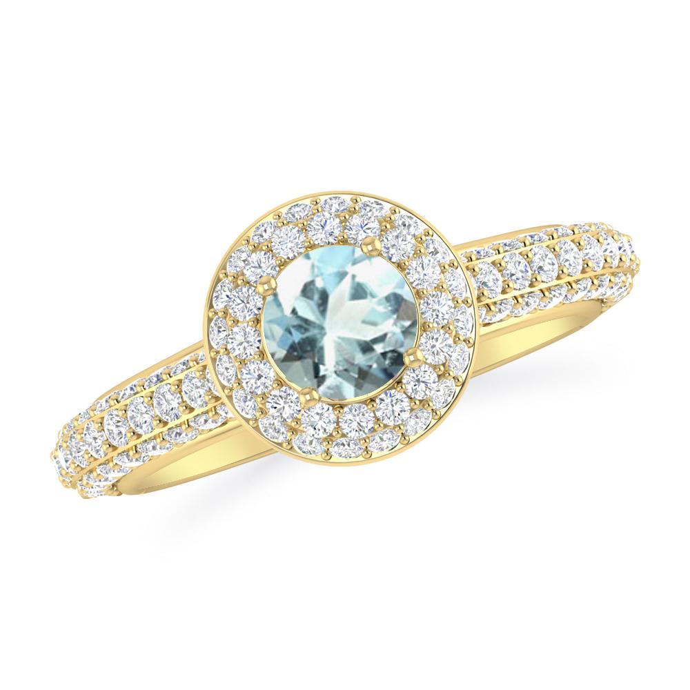 Yellow Gold - Aquamarine