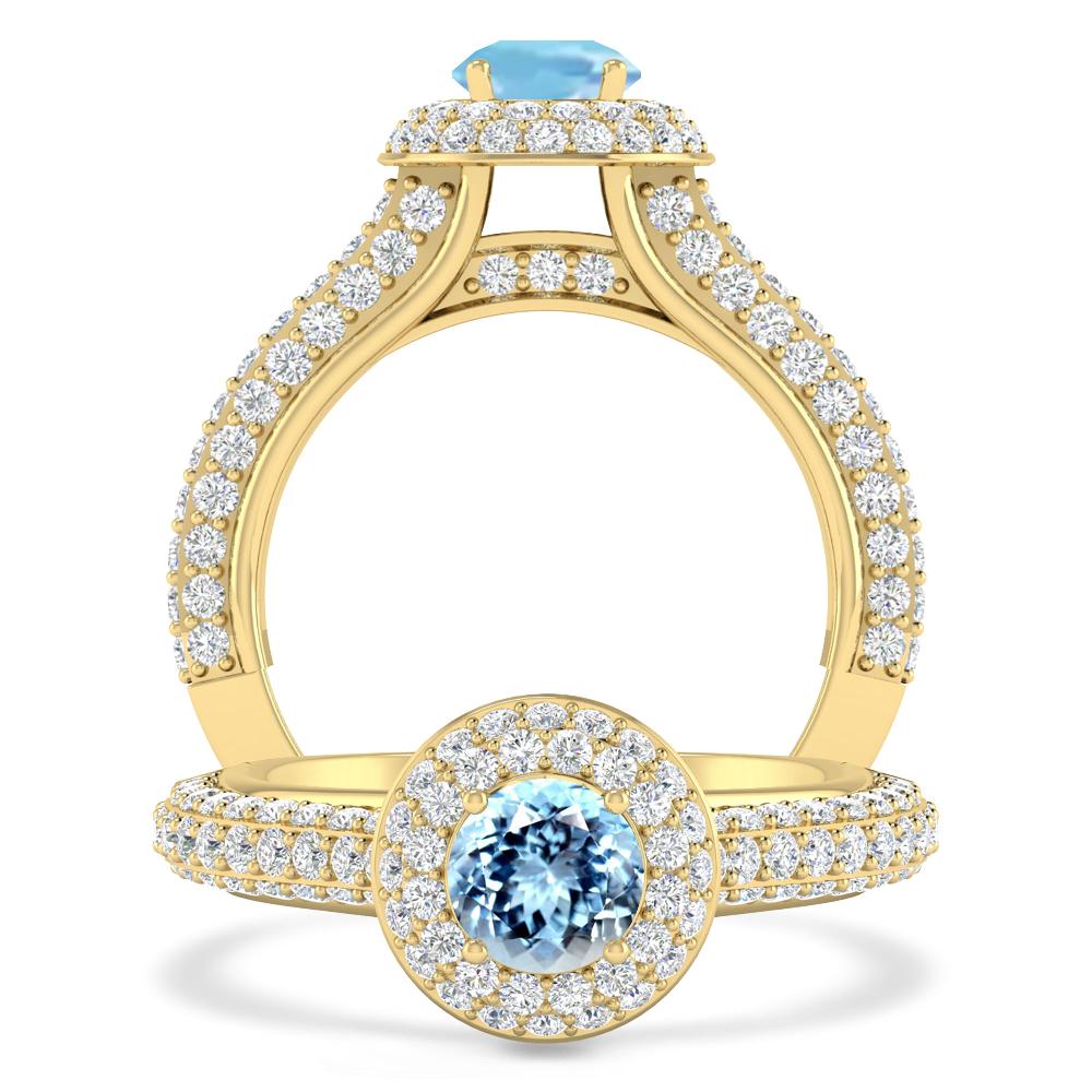 Yellow Gold - Aquamarine