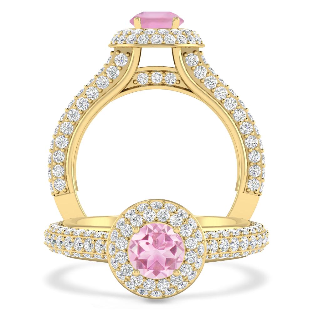 Yellow Gold - Pink Tourmaline