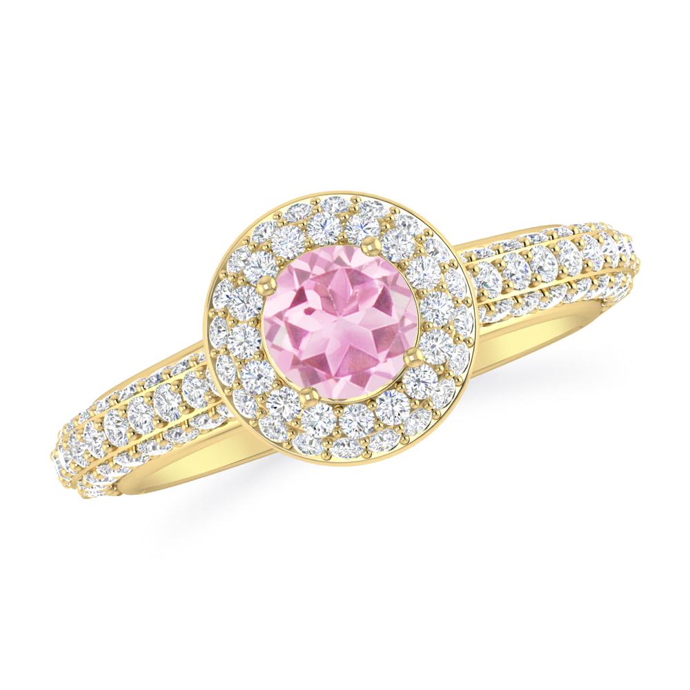 Yellow Gold - Pink Tourmaline