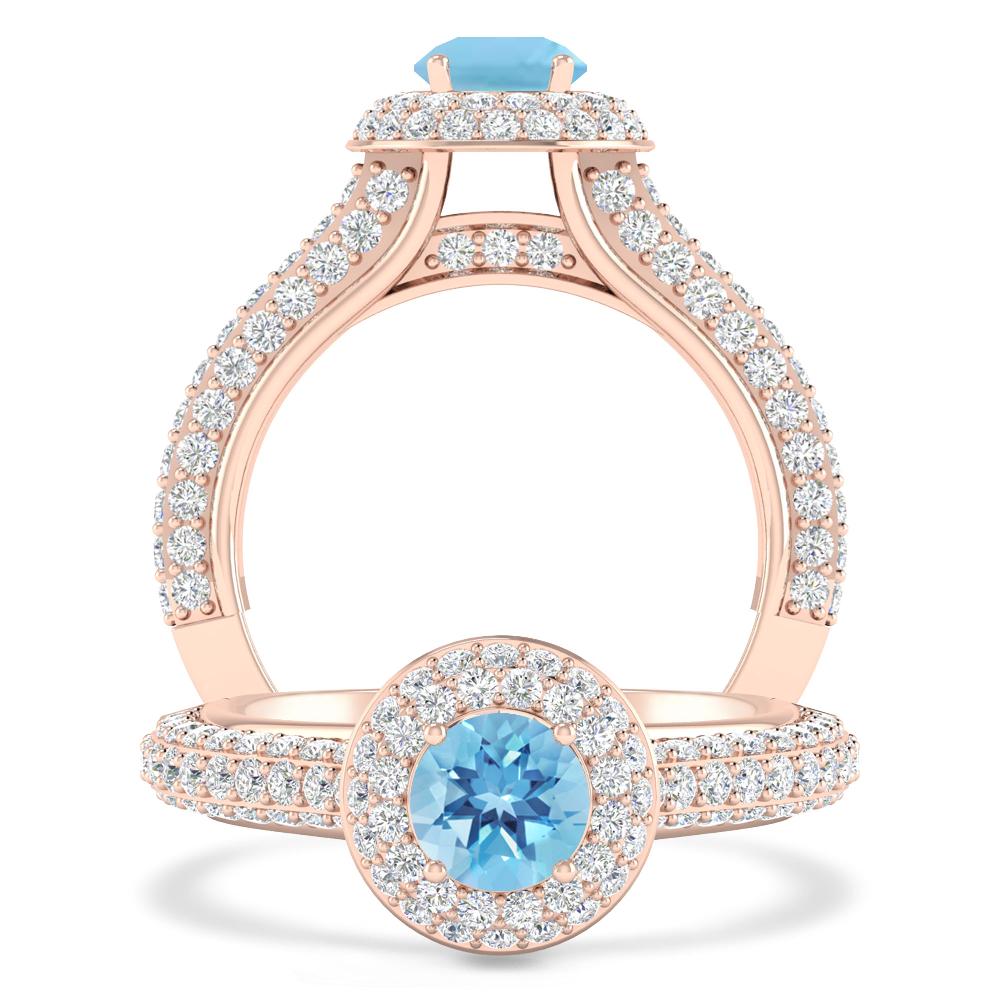 Rose Gold - Blue Topaz