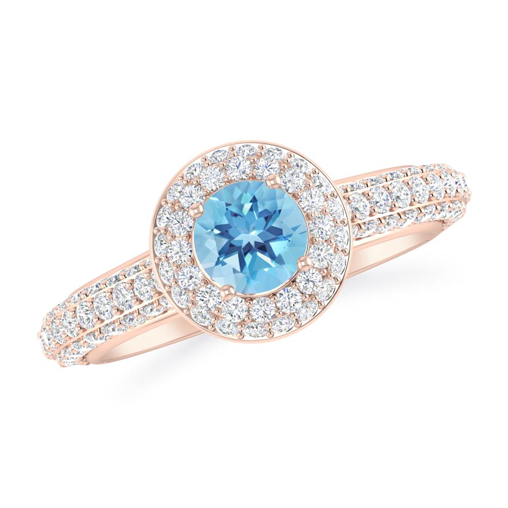 Rose Gold - Blue Topaz