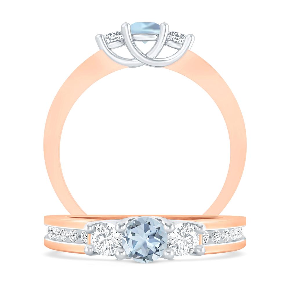 Rose Gold - Aquamarine