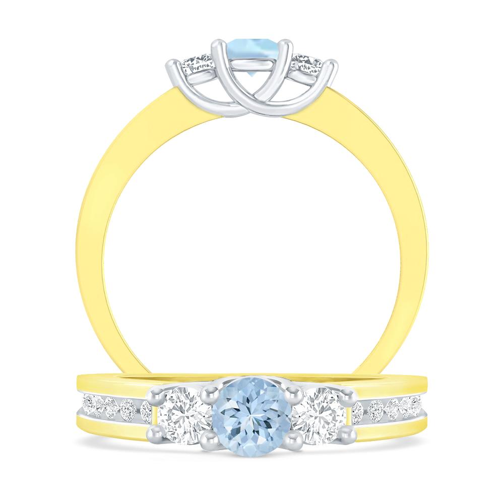 Yellow Gold - Aquamarine