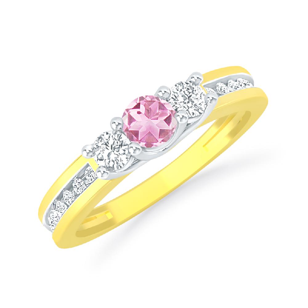 Yellow Gold - Pink Tourmaline