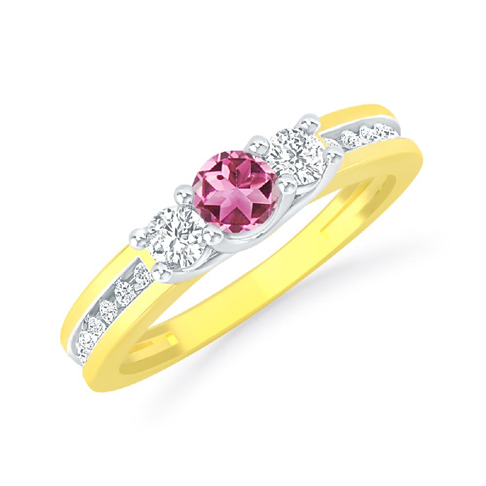 Yellow Gold - Pink Tourmaline