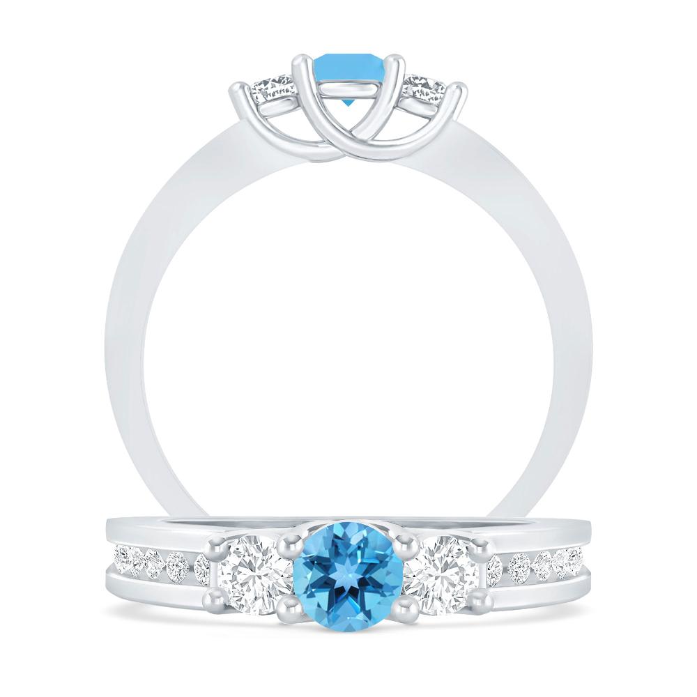 White Gold - Blue Topaz