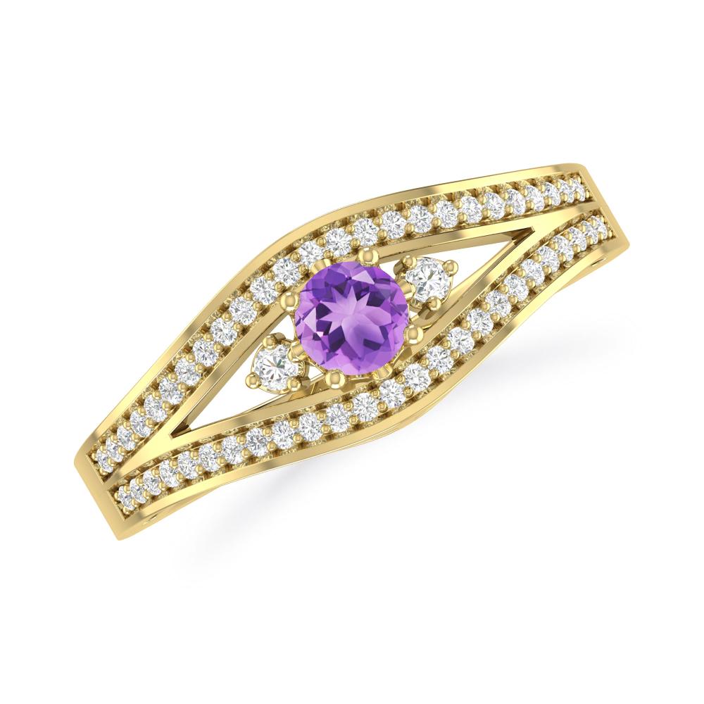 Yellow Gold - Amethyst