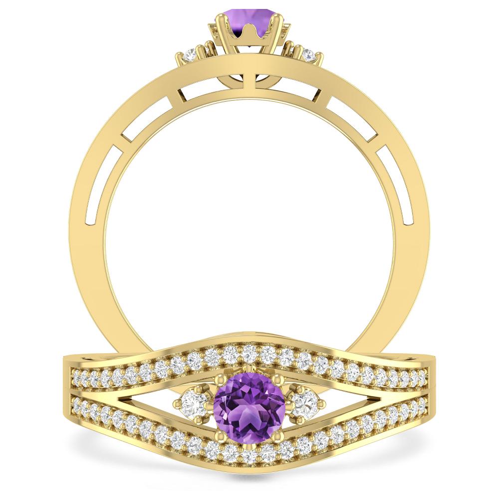 Yellow Gold - Amethyst