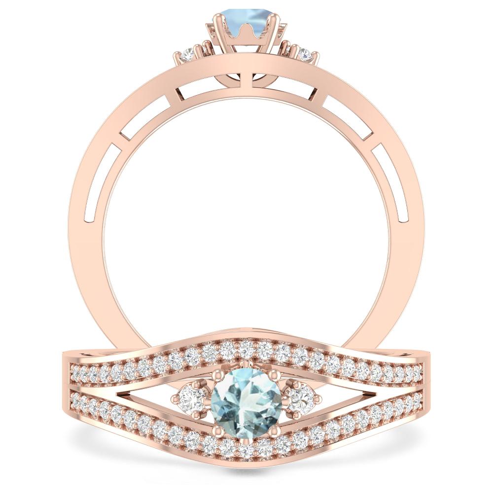 Rose Gold - Aquamarine