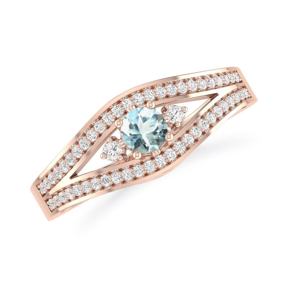 Rose Gold - Aquamarine
