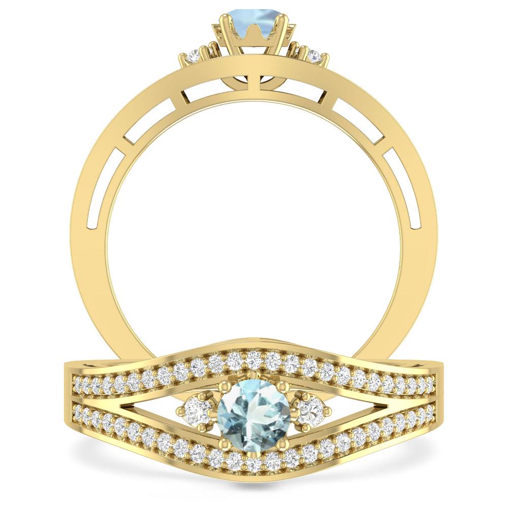 Yellow Gold - Aquamarine