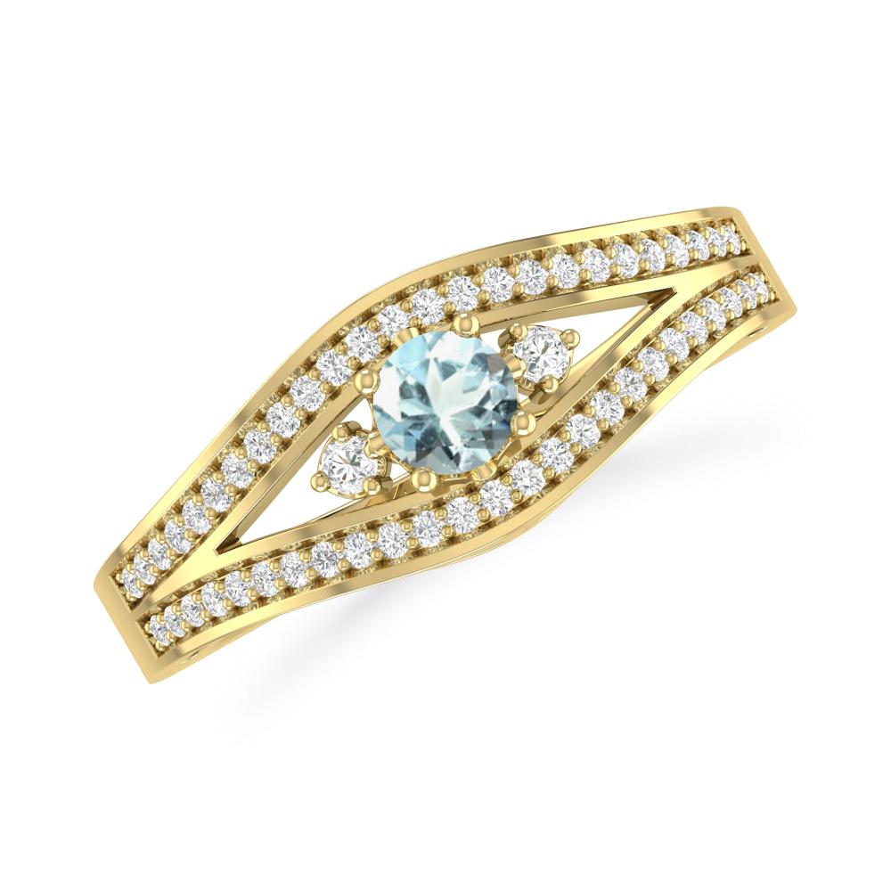 Yellow Gold - Aquamarine