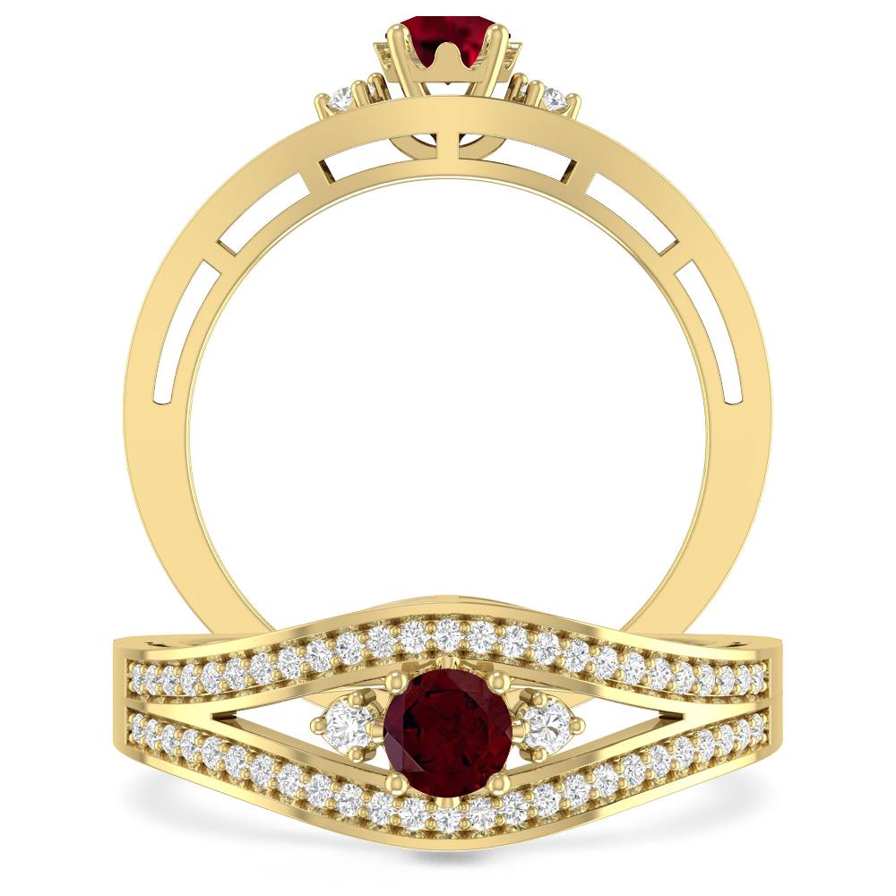 Yellow Gold - Garnet