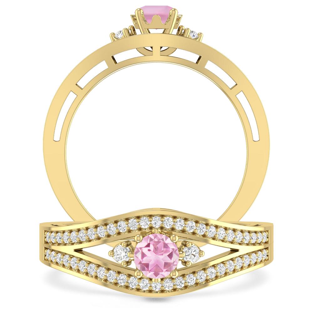 Yellow Gold - Pink Tourmaline