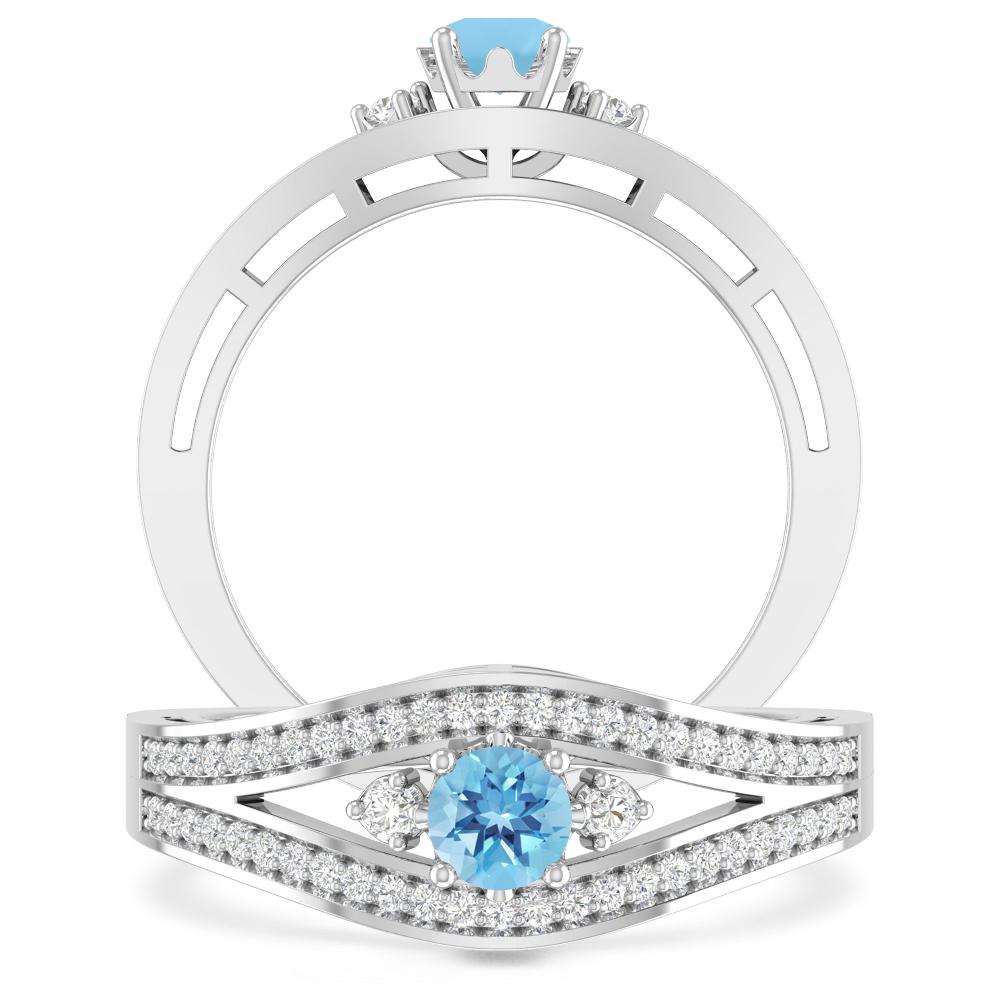 White Gold - Blue Topaz