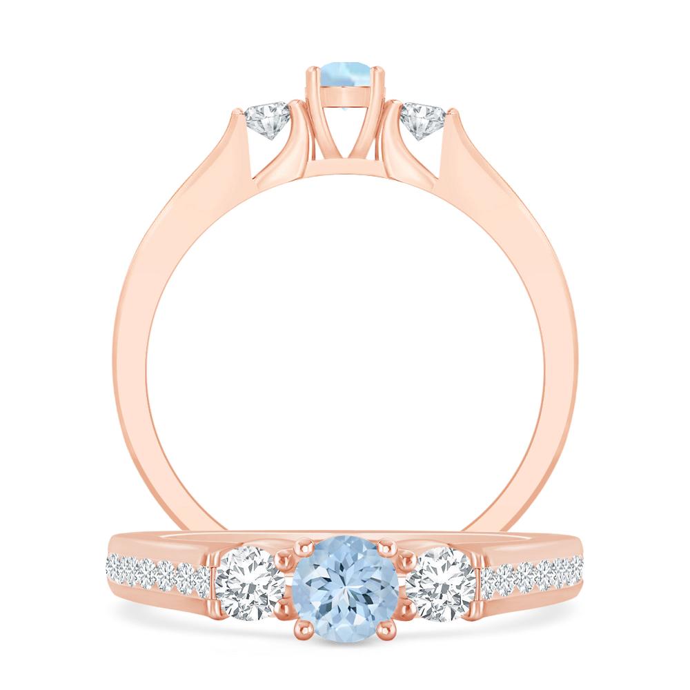 Rose Gold - Aquamarine