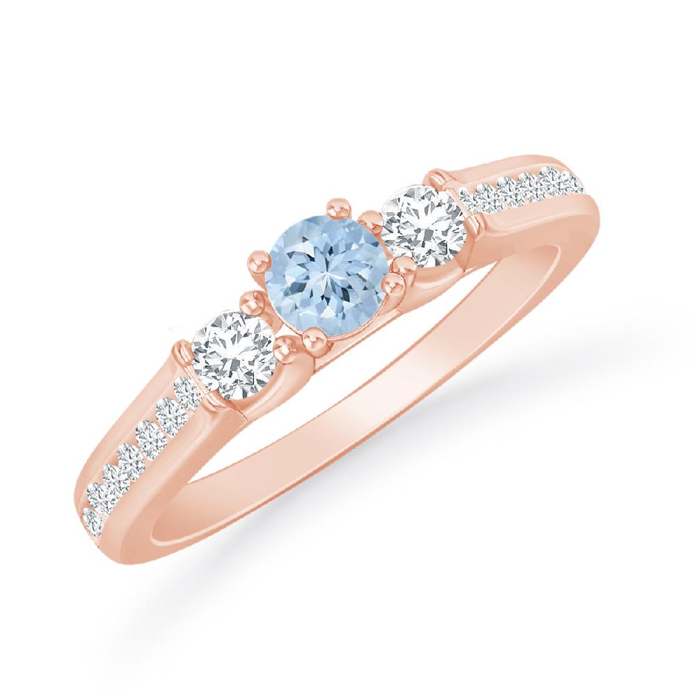 Rose Gold - Aquamarine