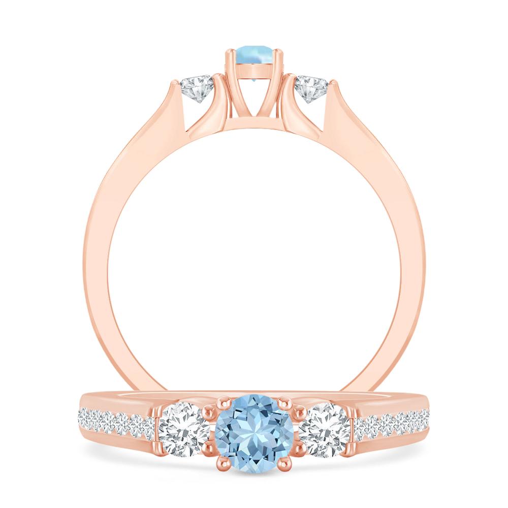 Rose Gold - Aquamarine