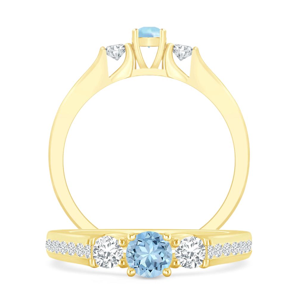 Yellow Gold - Aquamarine