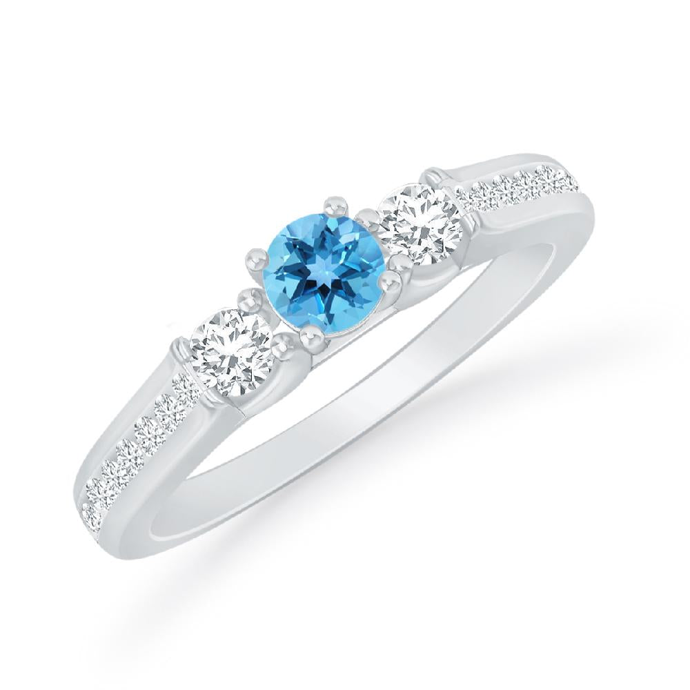 White Gold - Blue Topaz