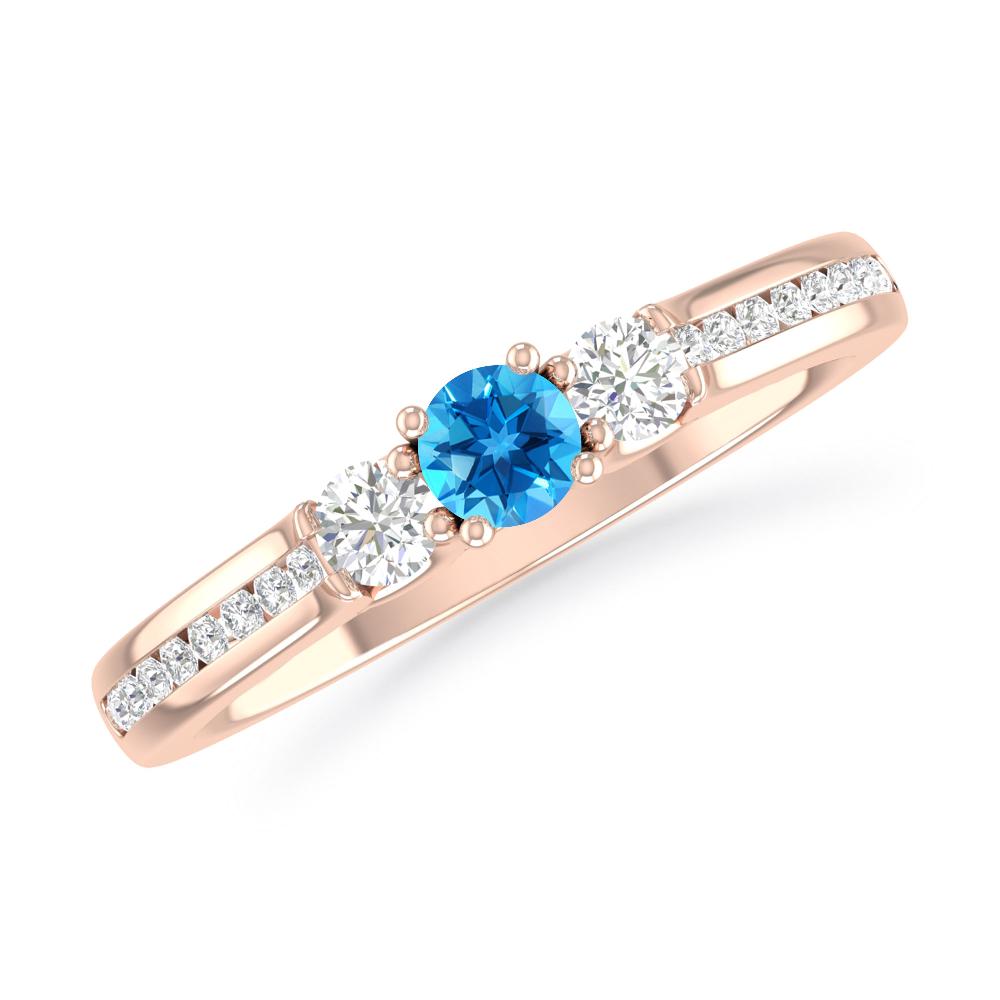 Rose Gold - Blue Topaz