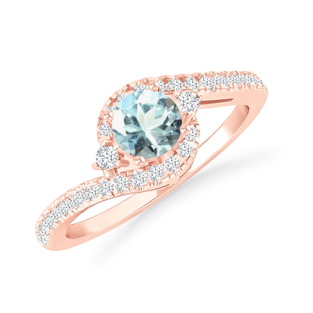 Rose Gold - Aquamarine