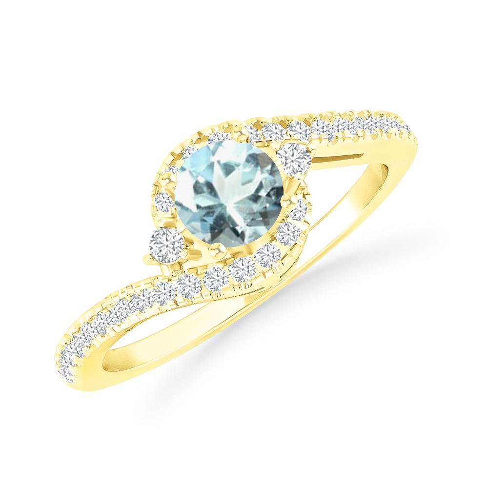 Yellow Gold - Aquamarine