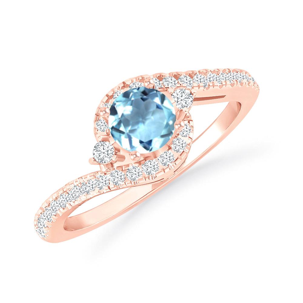 Rose Gold - Aquamarine