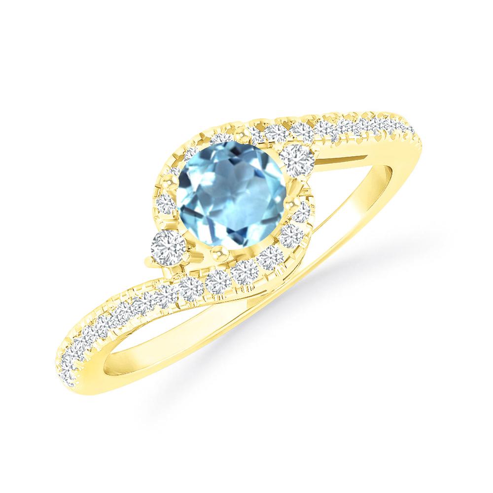 Yellow Gold - Aquamarine