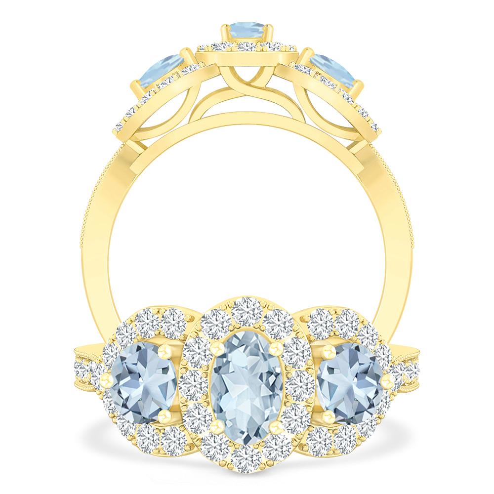 Yellow Gold - Aquamarine