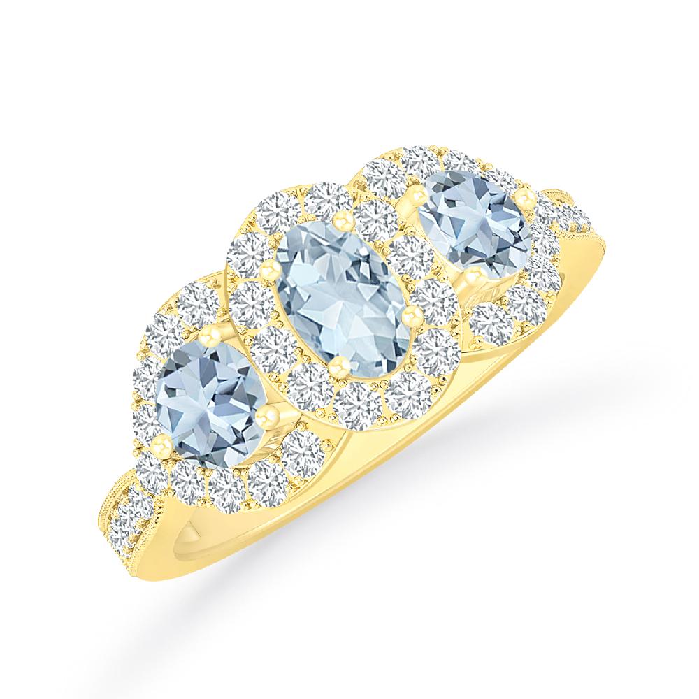 Yellow Gold - Aquamarine