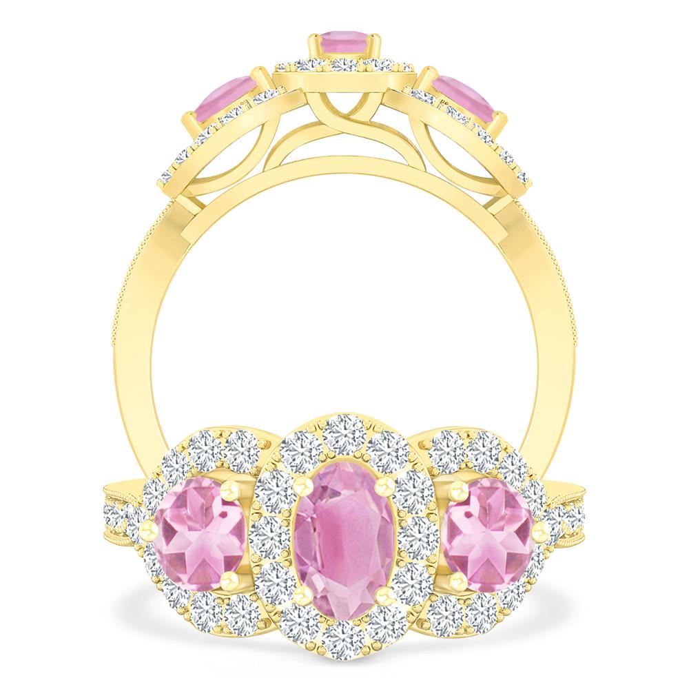 Yellow Gold - Pink Tourmaline