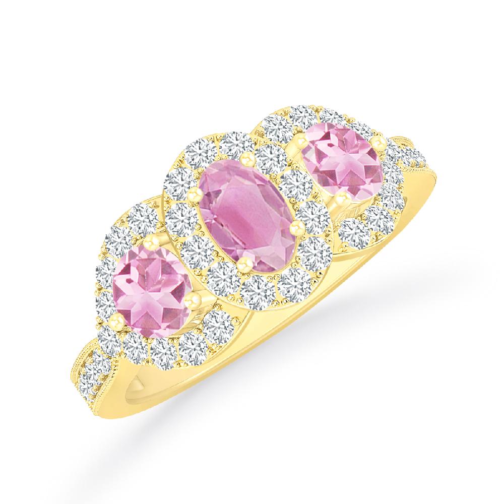 Yellow Gold - Pink Tourmaline
