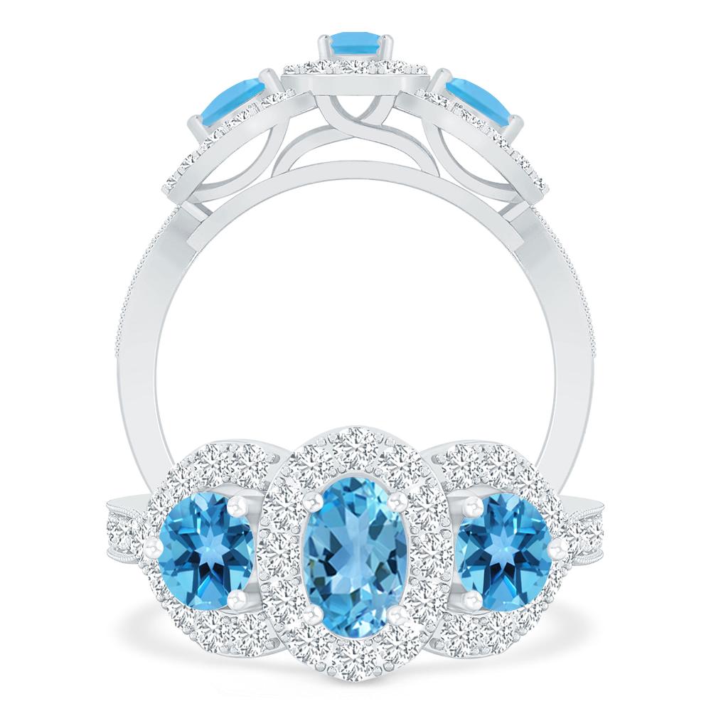 White Gold - Blue Topaz