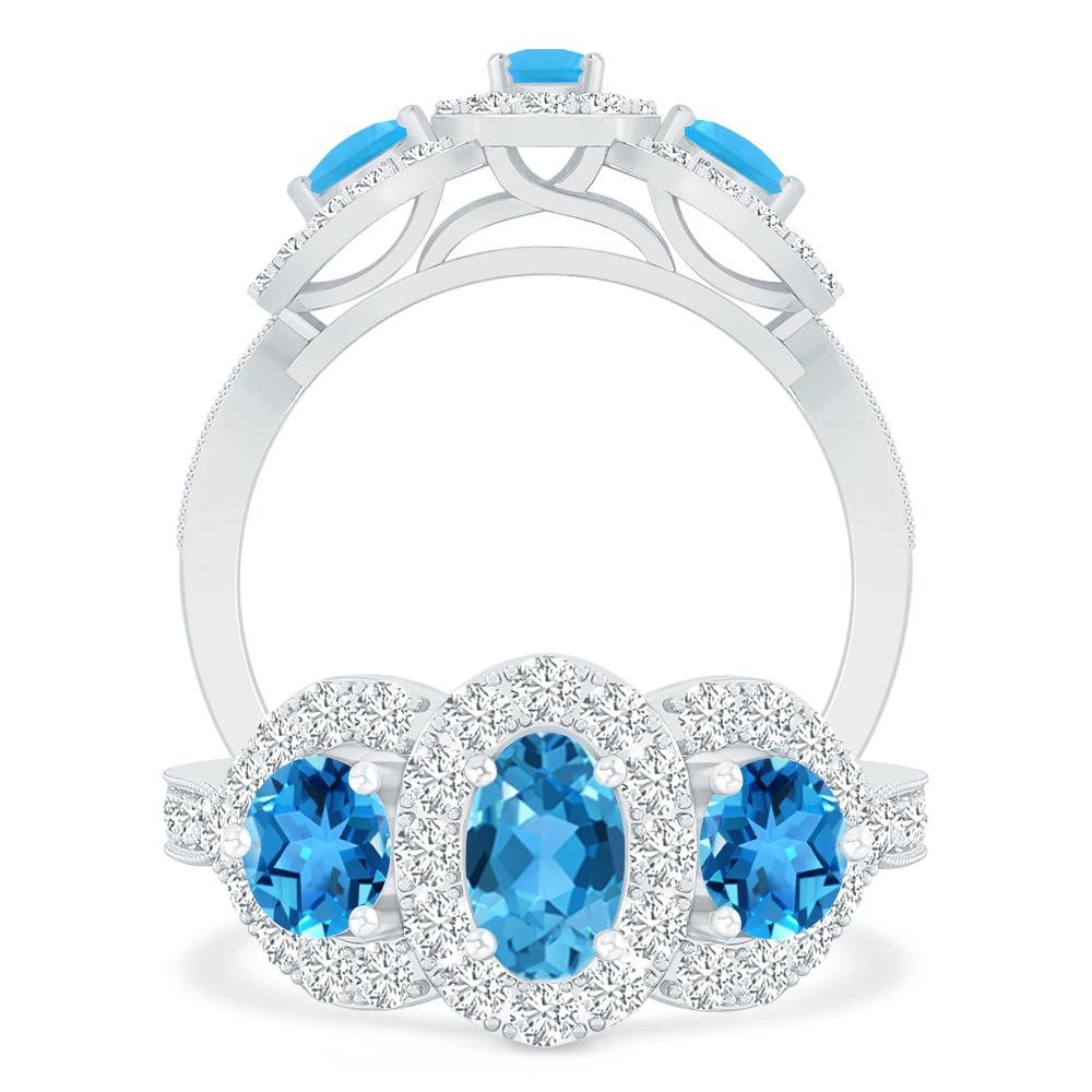 White Gold - Blue Topaz