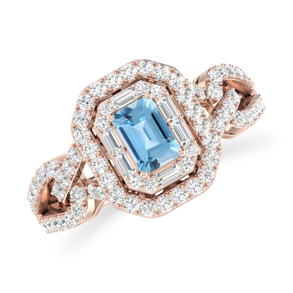 Rose Gold - Blue Topaz