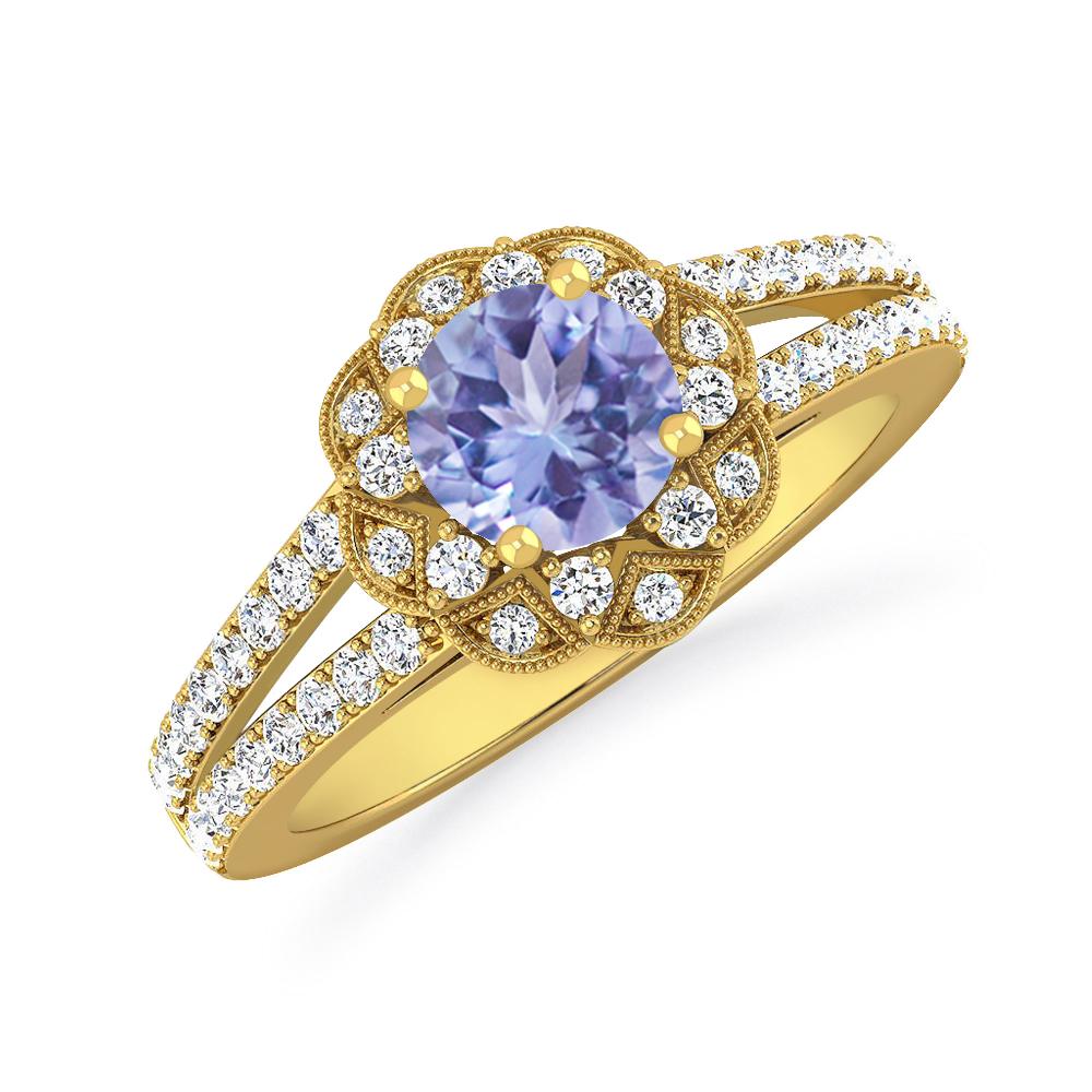 Yellow Gold - Tanzanite