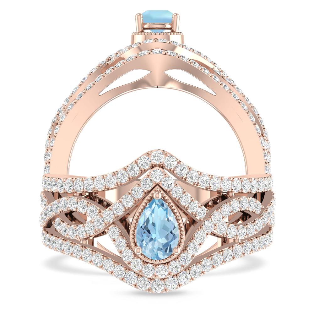 Rose Gold - Aquamarine