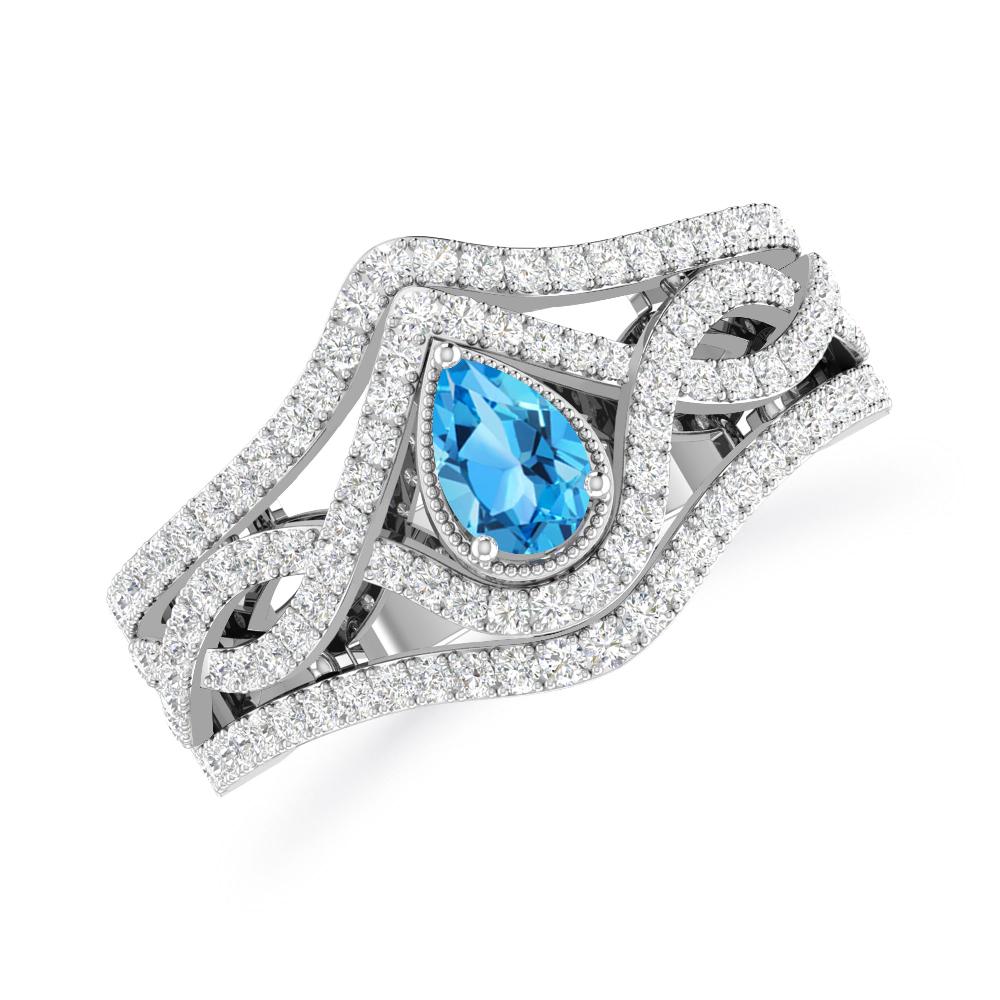 White Gold - Blue Topaz