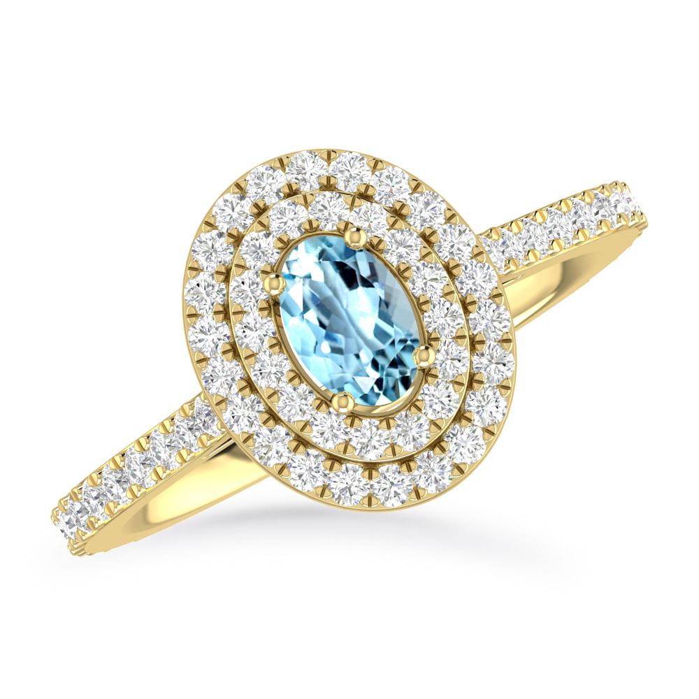 Yellow Gold - Aquamarine